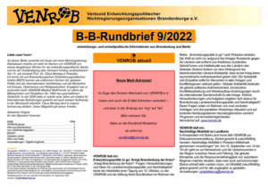 B-B-Rundbrief September 2022 | Entwicklungs- und umweltpolitische Informationen aus Brandenburg und Berlin