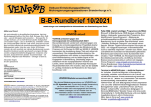 B-B-Rundbrief Oktober 2021 | Entwicklungs- und umweltpolitische