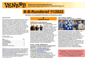 B-B-Rundbrief November 2022 | Entwicklungs- und umweltpolitische Informationen aus Brandenburg und Berlin