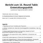 Bericht zum 15. Round Table Entwicklungspolitik Brandenburg