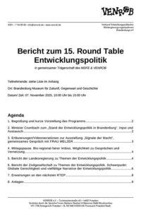 Bericht zum 15. Round Table Entwicklungspolitik