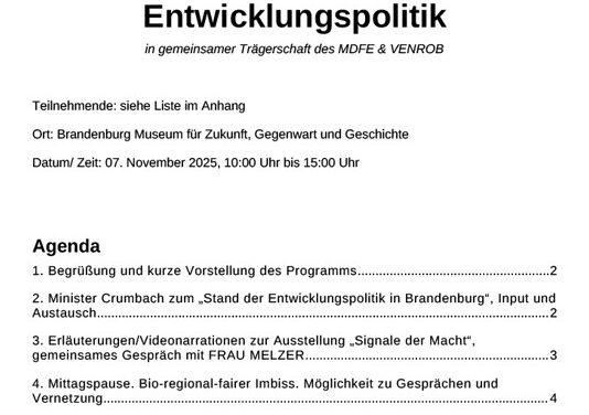 Bericht zum 15. Round Table Entwicklungspolitik Brandenburg