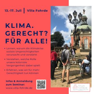 Villa Fohrde Seminar Klima.Gerecht Sharepic