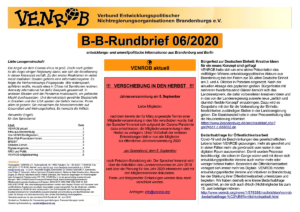 B-B-Rundbrief 06-2020 | entwicklungs- und umweltpolitische Informationen aus Brandenburg und Berlin