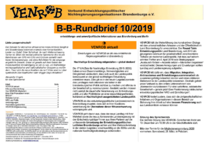 B-B-Rundbrief 10-2019 | entwicklungs- und umweltpolitische Informationen aus Brandenburg und Berlin